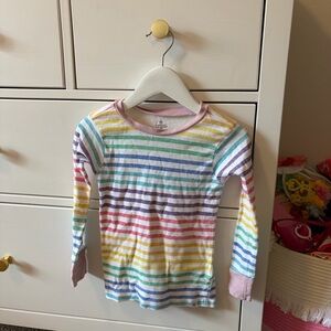 The Honest Company Rainbow Striped Pajama Top Size 4T